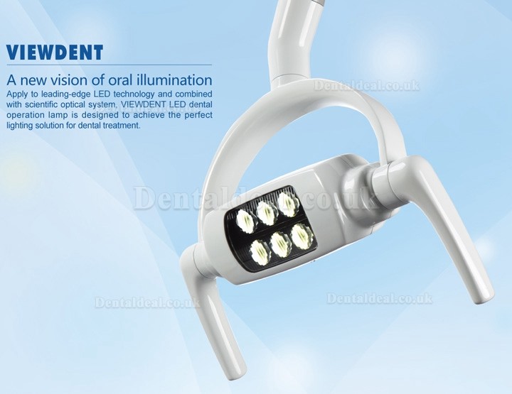 Ceiling-mounted Dental Light Oral LED Operating Lamp Exam Surgical Shadowless 6 LED Lens With Arm